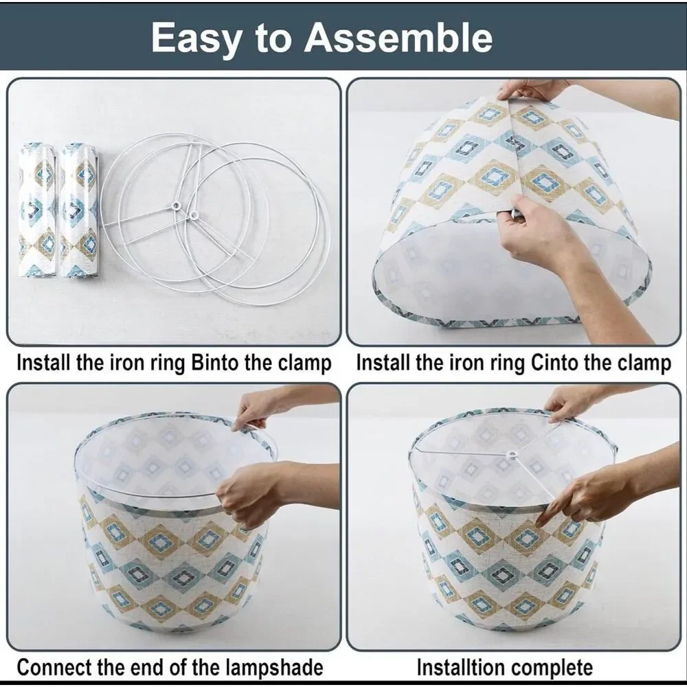 Bohemian style Drum floor lamp shade replacement